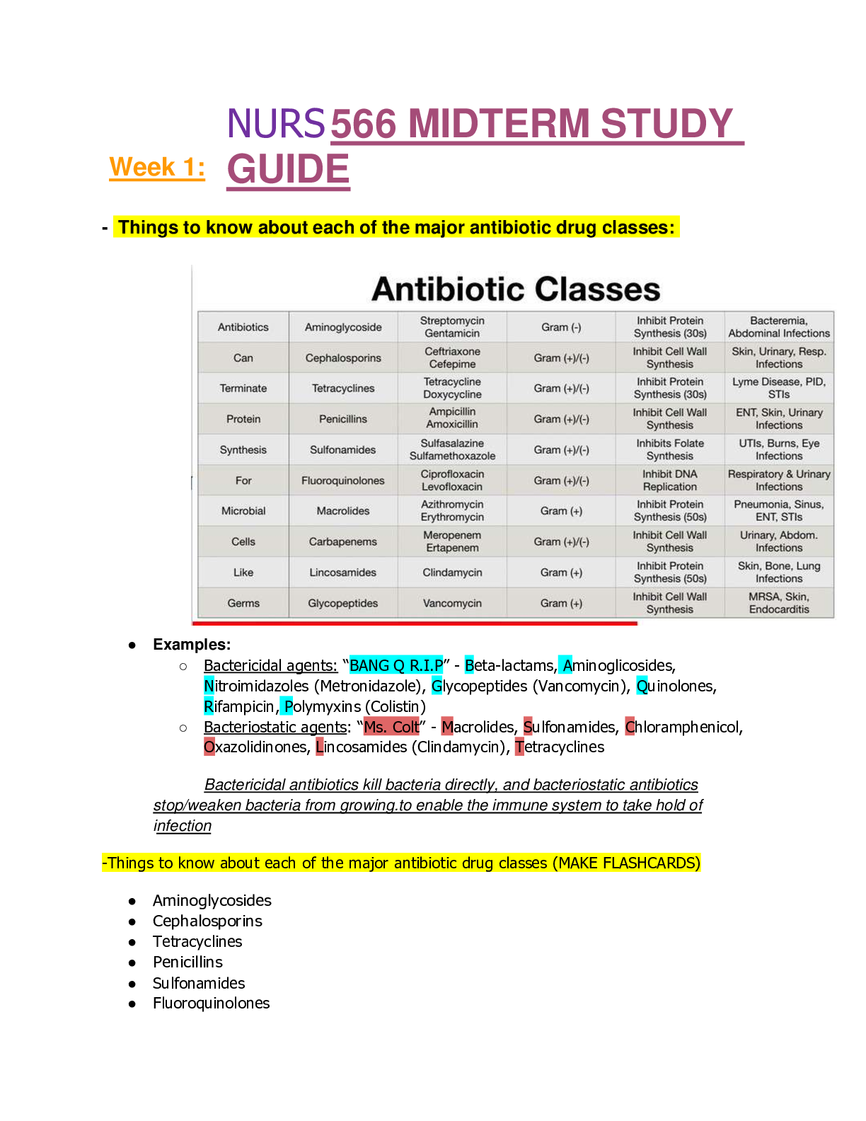 Preview image for NURS 566 ADVANCED PHARMACOLOGY FOR FAMILY CARE MIDTERM STUDY GUIDE CHAMBERLAIN COLLEGE OF NURSING.